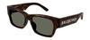 Balenciaga Asian BB0262SA Havana Green Sunglasses, Unisex, Fit, 002,