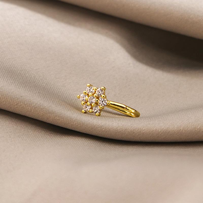 Украшения для тела с клипсами 1 шт., носовое кольцо в форме сердца и звезды, подарок, медная клипса для носа и ушей, поддельный пирсинг