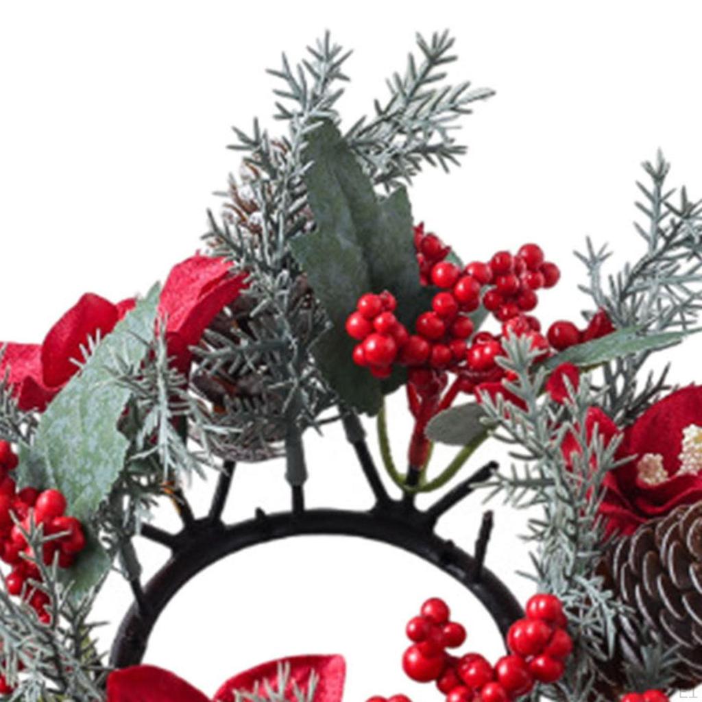 Рождественский подсвечник-венок для фермерского дома, дома, праздника, с красным цветком