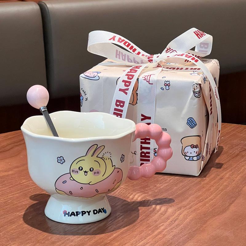 Birthday Gift for Girls Cute Usaqi Ceramic Mug for Friends and Classmates Children's Souvenir Graduation Gift