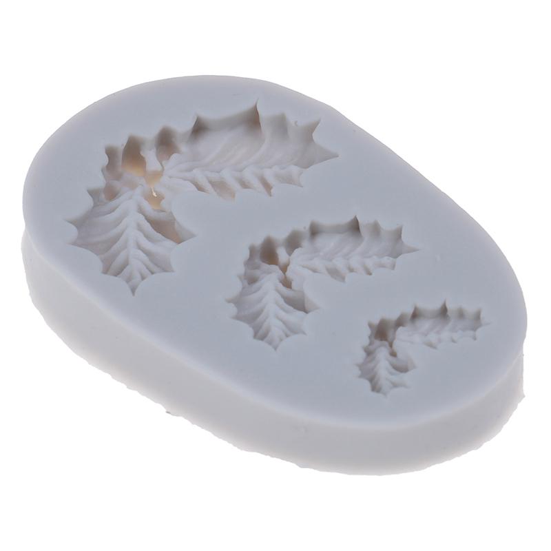 Силиконовая форма для торта, Рождественская Холли, помадка, шоколадное печенье, формы для конфет, инструменты