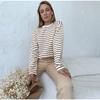 2025 Spring Autumn Long Sleeve Striped T-Shirts Women Basic Casual Tops Female Cozy Loose Cotton Tees T-Shirt New