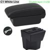 For KIA Rio 5 2012 2013 2014 2015 2016 2017 2018  Car Armrest Box Leather Arm Rest Center Console Storage Box USB Accessory