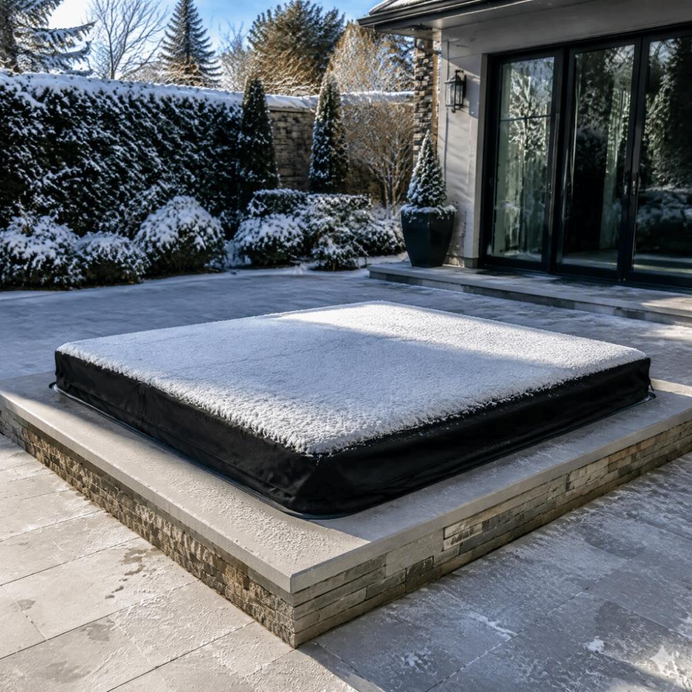 Sunproof Hot Tub Cover Polyester Material Outdoor Hot Tub Cover Square Hot Tub Cover Outdoor Use