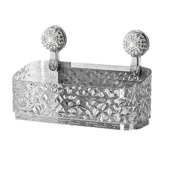 Душевая кабина, корзина для хранения в ванной комнате с присоской, большая вместимость, прочная несущая способность, сильная всасывающая полка для душа, органайзер