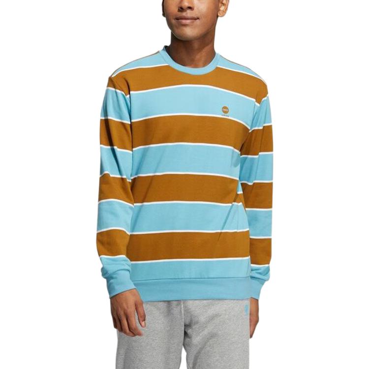Adidas Neo Round Neck Striped Logo Print Long Sleeve Sportswear Unisex Sportswear Layered-Sandstorm IA4960