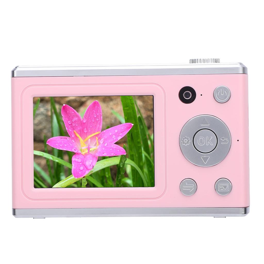 Digital Camera Front Rear 48MP 2.4in IPS Screen Video Camera with Fill Light for Daily Travel Rose