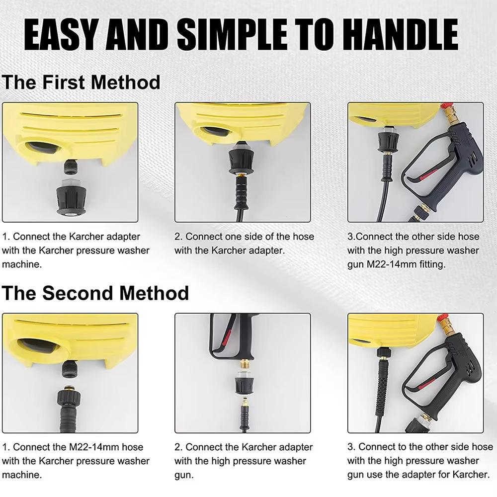 Адаптер шланга для мойки высокого давления Karcher/Lavor, M22/14, алюминиевый сплав