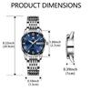 OLEVS Date Silver Stainless Steel Small Blue Dial Women's Watch, Popular, Waterproof, Analog, Display, Band, Stylish,