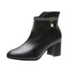 Short Boots Women's 2025 Autumn and Winter New Thick Heel Pointed Short Boots Internet Celebrity British Style Martin Boots