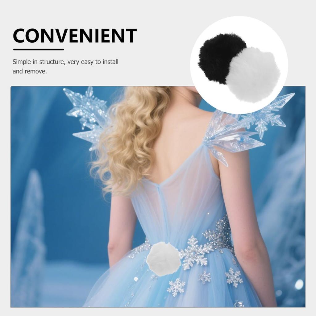 LEDMOMO Plush Bunny Tail with Safety Pin, Lightweight and Easy To Attach, Perfect for Cosplay Props, Halloween, Parties, Carnivals, and Easter, 2