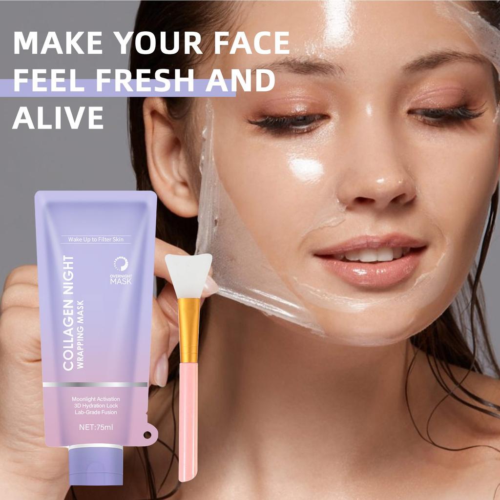 Коллагеновая маска-обертывание, отшелушивающая гидролизованная коллагеновая маска для увлажнения и укрепления 75 мл