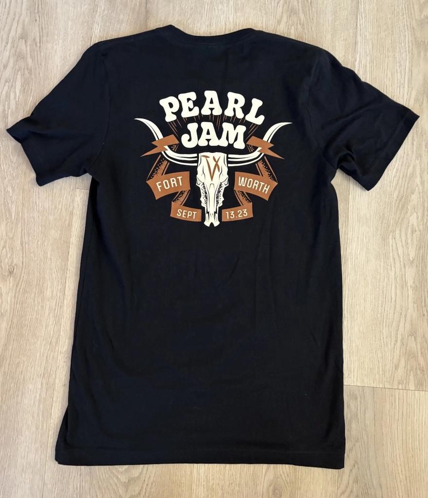 Pearl Jam Форт-Уэрт Техас 13 сентября 2023 Тур 100% Хлопок Футболка Мужские Футболки Топ Черный Взрослый Маленький Неношеный