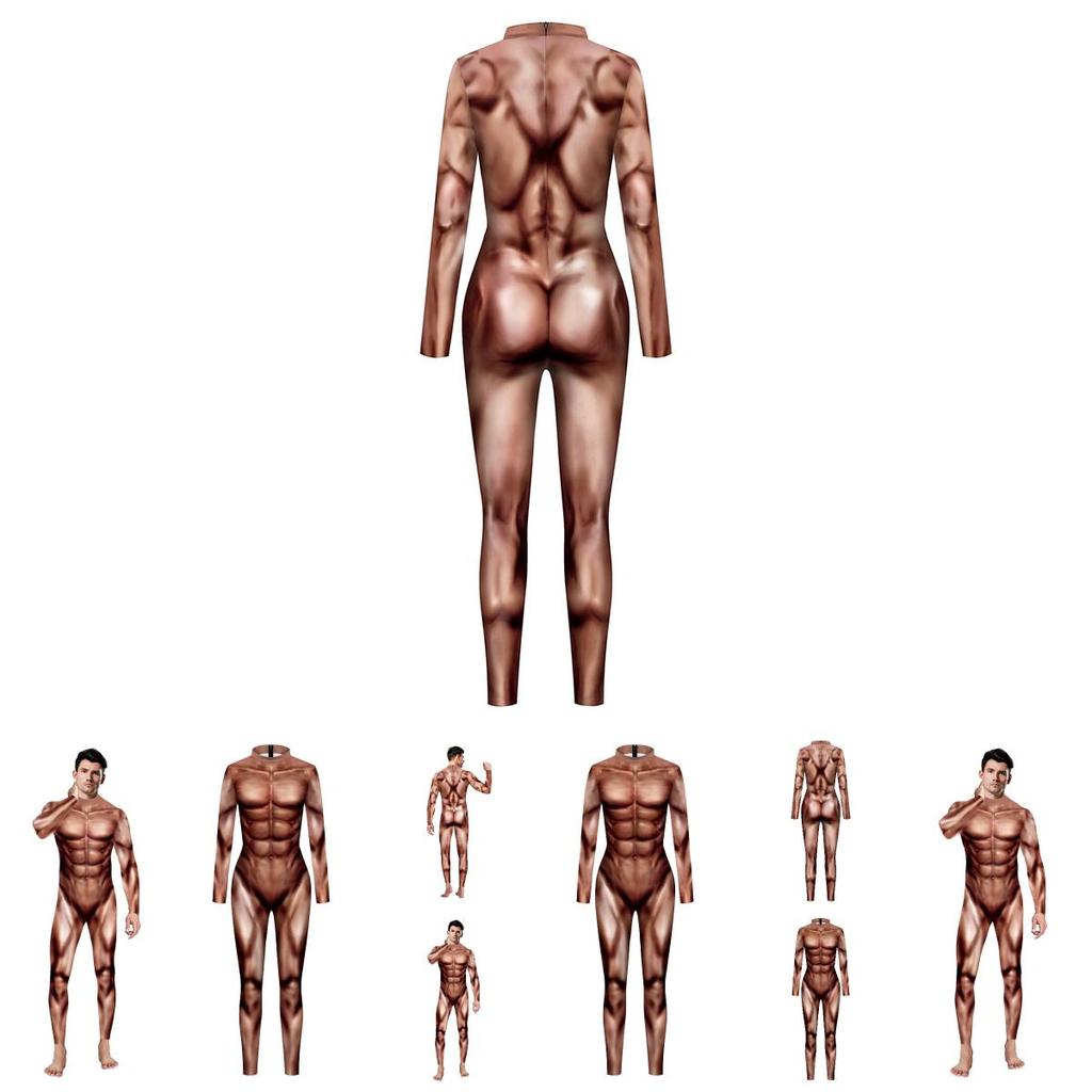 Европейский фэнтезийный мужской сценический костюм с реалистичным мышечным рисунком для театральных выступлений