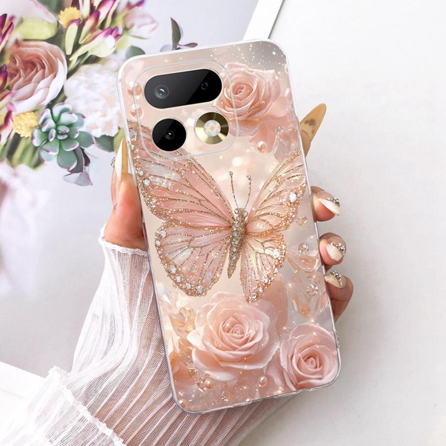 Чехол для Realme 16 Pro+ Чехол Мягкий Силикон прозрачный Дизайн с бантом ТПУ Простота Оболочка Для Realme16Pro 16 Pro Plus Coque