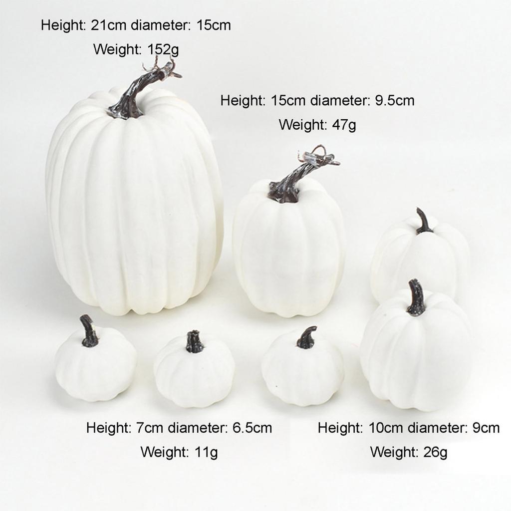 Artificial Assorted Pumpkins Fake Artificial Maple Leaves Halloween 7pcs