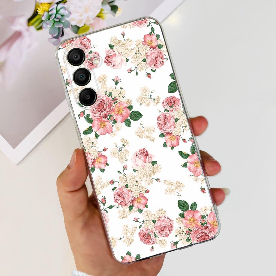 For Samsung A06 A16 Case Coque Transparent Soft Silicone Back Cover For Samsung Galaxy A06 Funda Flower Butterfly Love Heart