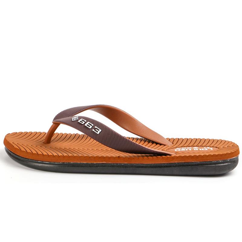 Летние резиновые шлепанцы для мужчин, пляжные сандалии с защитой от скольжения, модные домашние мужские тапочки