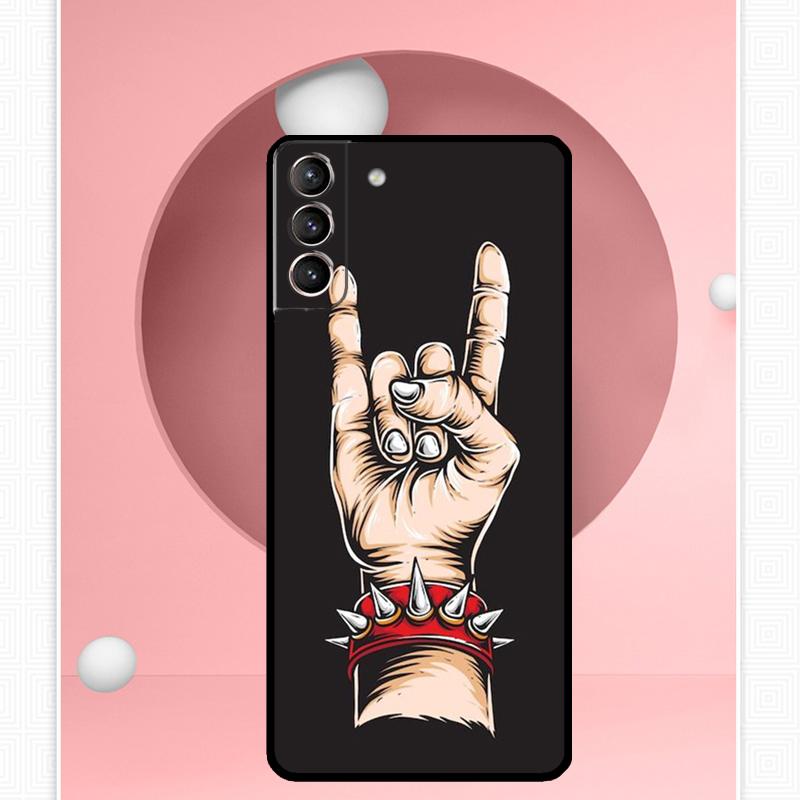 Rock and Roll Skull Cover For Samsung Galaxy S23 S24 Ultra S8 S9 S10 S22 Plus Note 10 20 Ultra S20 S21 FE Case