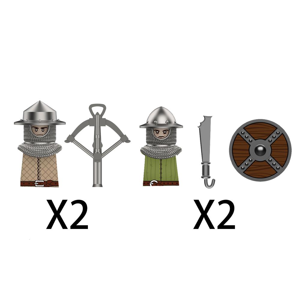 Средневековый Замок Солдат Фигурки Действия Строительные Блоки Дракон Аниме Рыцарь Аксессуар Боевой Конь Ополчение Шлем Щит Игрушка Подарок S015