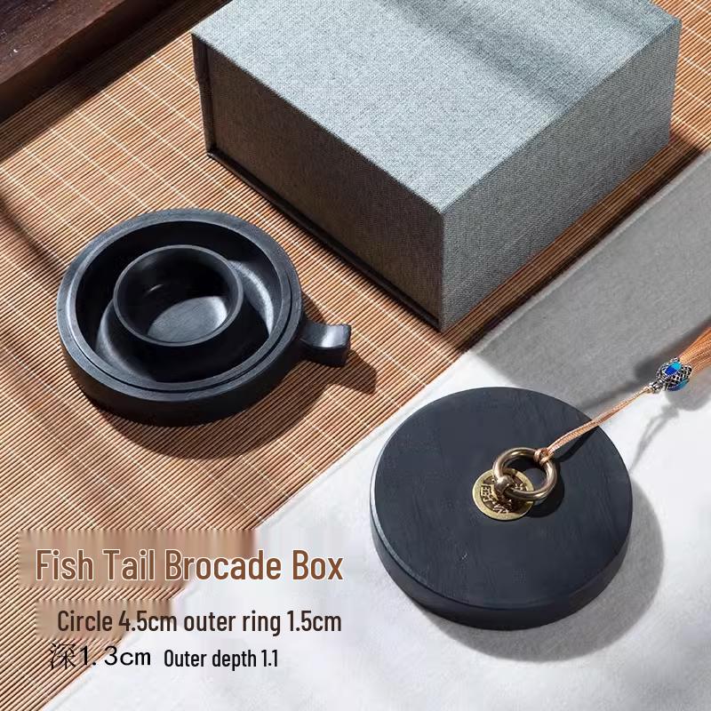 Upgraded Double-Ring Moisturizing Non-Drying Inkstone with Lid for Calligraphy