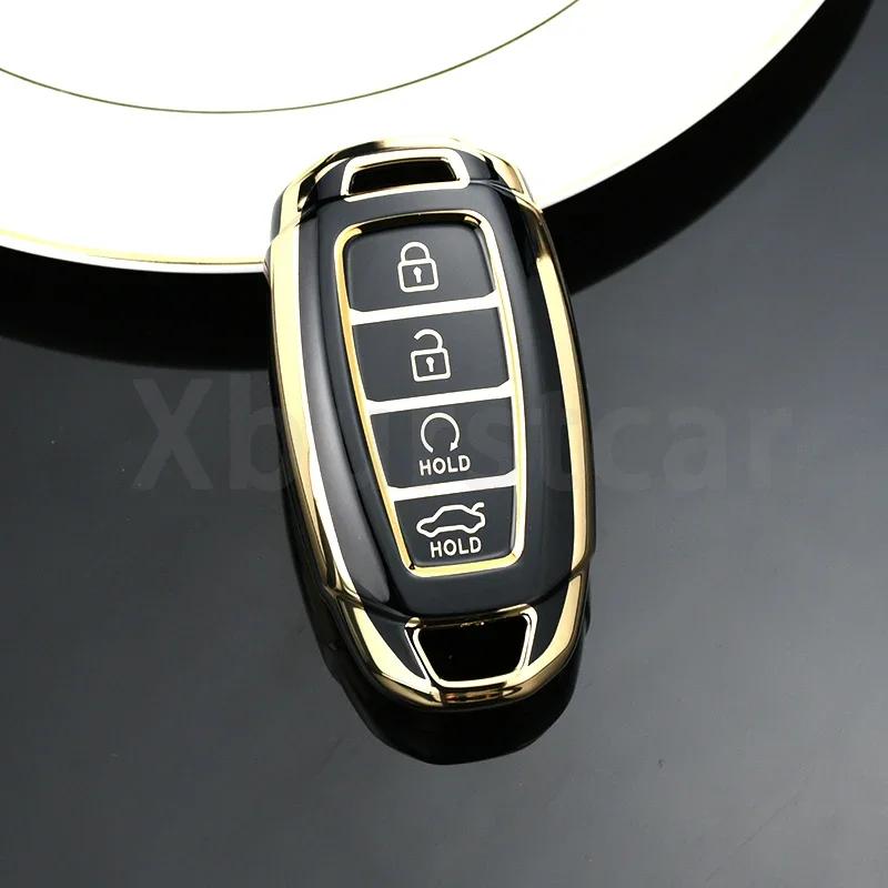 Auto Key Fob Shell For Hyundai I30 Ix35 KONA Encino Solaris Azera Grandeur Ig Accent Santa Fe Palisade TPU Car Key Case Cover