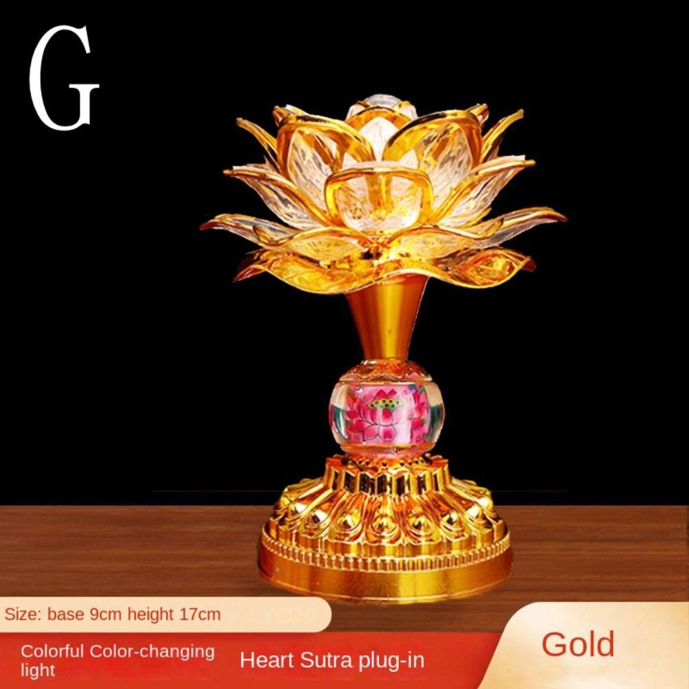220V Buddhist Lamp LED Night Light Buddha Music Machine Lotus Flower Lamp Temple