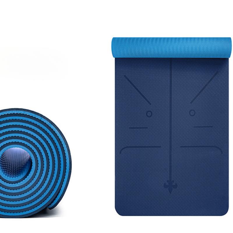 Бытовой противоскользящий и износостойкий коврик для йоги из ТПЭ. Коврики для йоги безопасны и экологически безопасны. Амортизирующий двухцветный коврик для фитнеса без запаха.