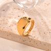 Square Signet Ring for Men Women,Gold Color Stainless Steel Ring Plain Band Ring,Statement Chunky Ring Band Thumb Ring
