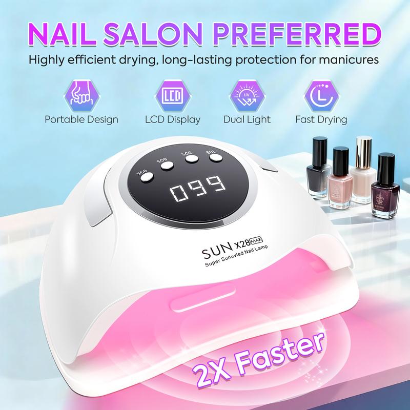 DianaBeauty 90LEDS LED UV Nail Lamp Dryer For Nails 380W Gel Polish Drying Lamp With 4 Timer Setting Auto Sensor Manicure Lamp
