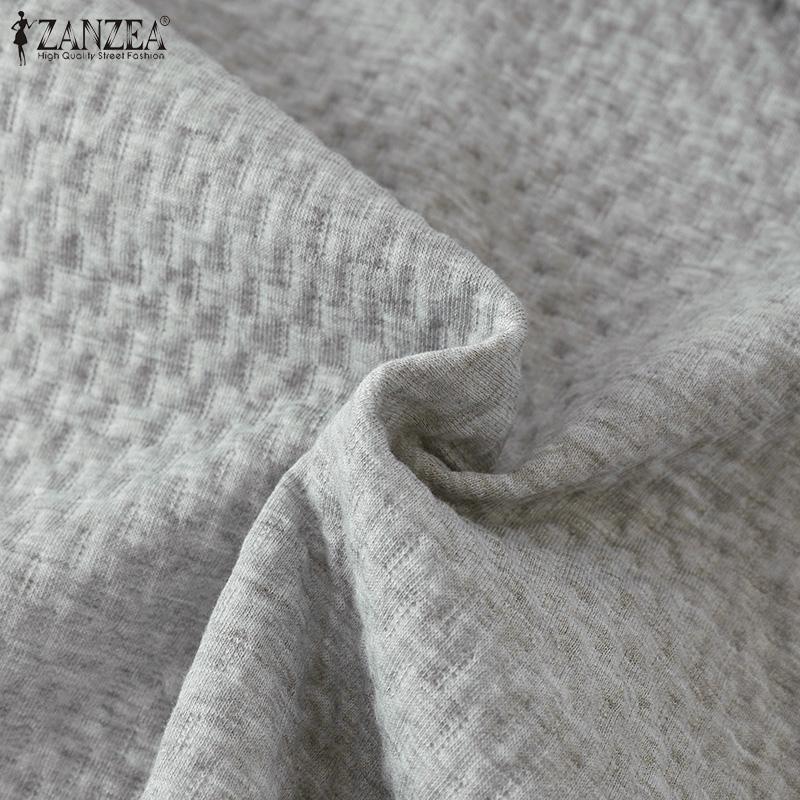 ZANZEA Женские повседневные толстовки с круглым вырезом и длинным рукавом в стиле пэчворк с кружевом