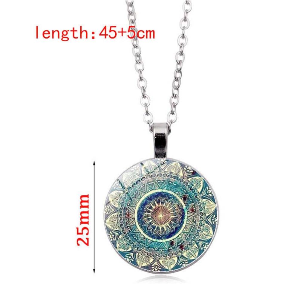Комплект Кабошон Мандала Ожерелье Женщин Подвеска Серьги Стеклянный Браслет Подарок AVE
