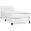 3141102 vidaXL Divan Bed with Mattress White 90x200 Cm Faux Leather