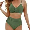 2024 Новый женский европейский и американский купальник-бикини из двух частей с перекрестными бретелями