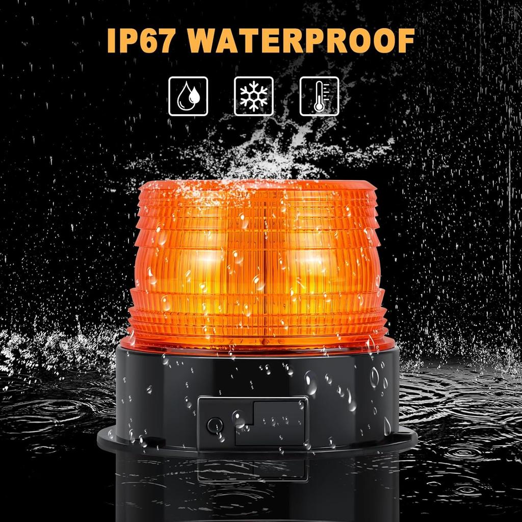 Магнитный беспроводной сигнальный фонарь, Янтарные перезаряжаемые стробоскопические огни для грузовиков, Портативный мигающий аварийный предупреждающий свет для почтовой машины