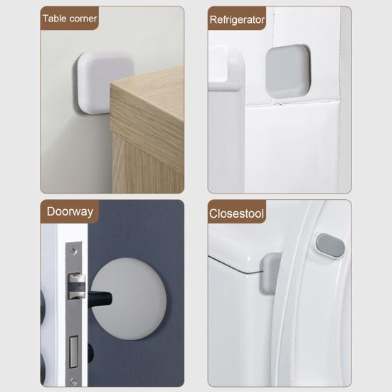 4 шт. противоударные квадратные силиконовые бамперы для дверных ручек однотонные самоклеящиеся дверные защитные накладки
