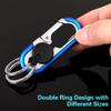 Giantree Автомобильный брелок для ключей, металлический автомобильный брелок с зажимом, персонализированный поясной автомобильный брелок, универсальный дизайн с двумя кольцами, синий, один размер