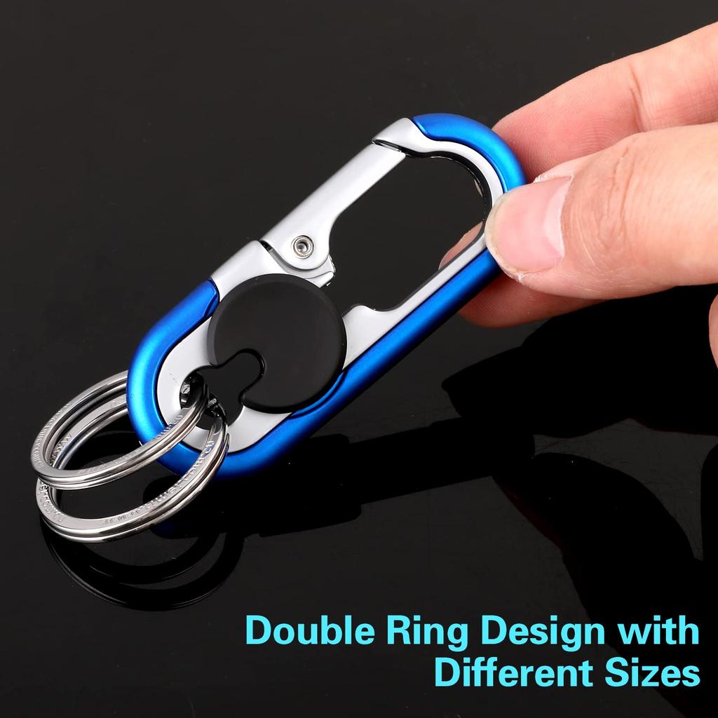 Giantree Автомобильный брелок для ключей, металлический автомобильный брелок с зажимом, персонализированный поясной автомобильный брелок, универсальный дизайн с двумя кольцами, синий, один размер