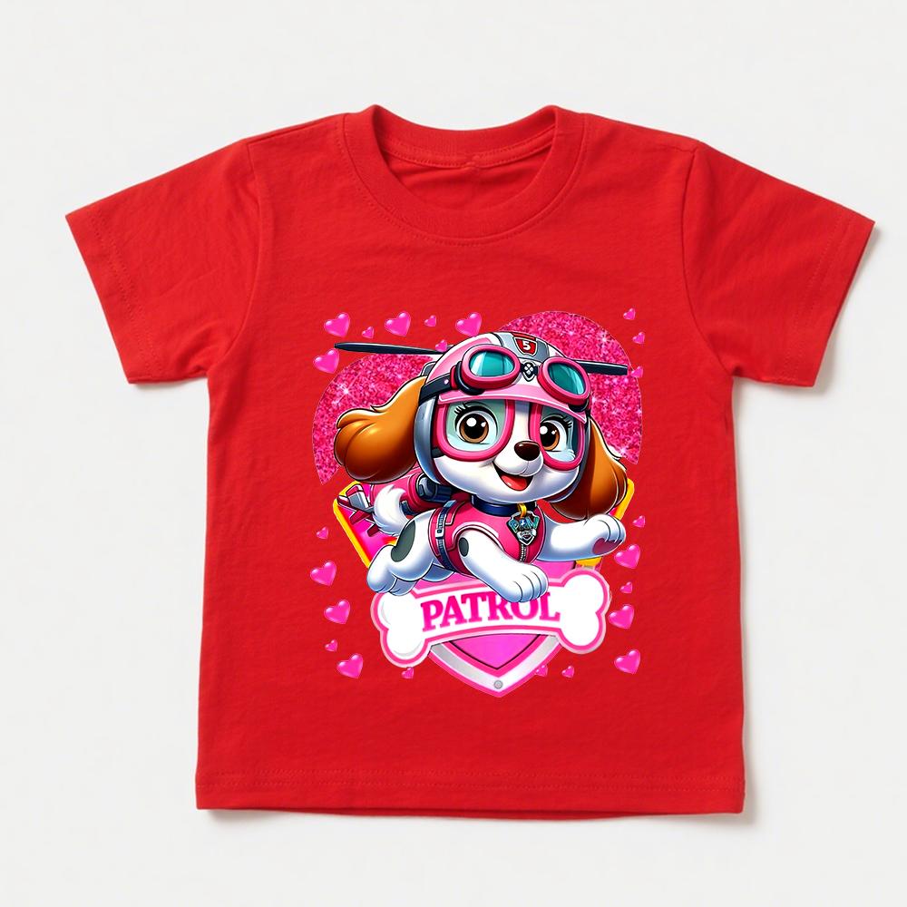 Kids Paw Patrol Skye T Shirt Girls Cotton Casual Summer Clothing Toddler Short Sleeve Tee Top