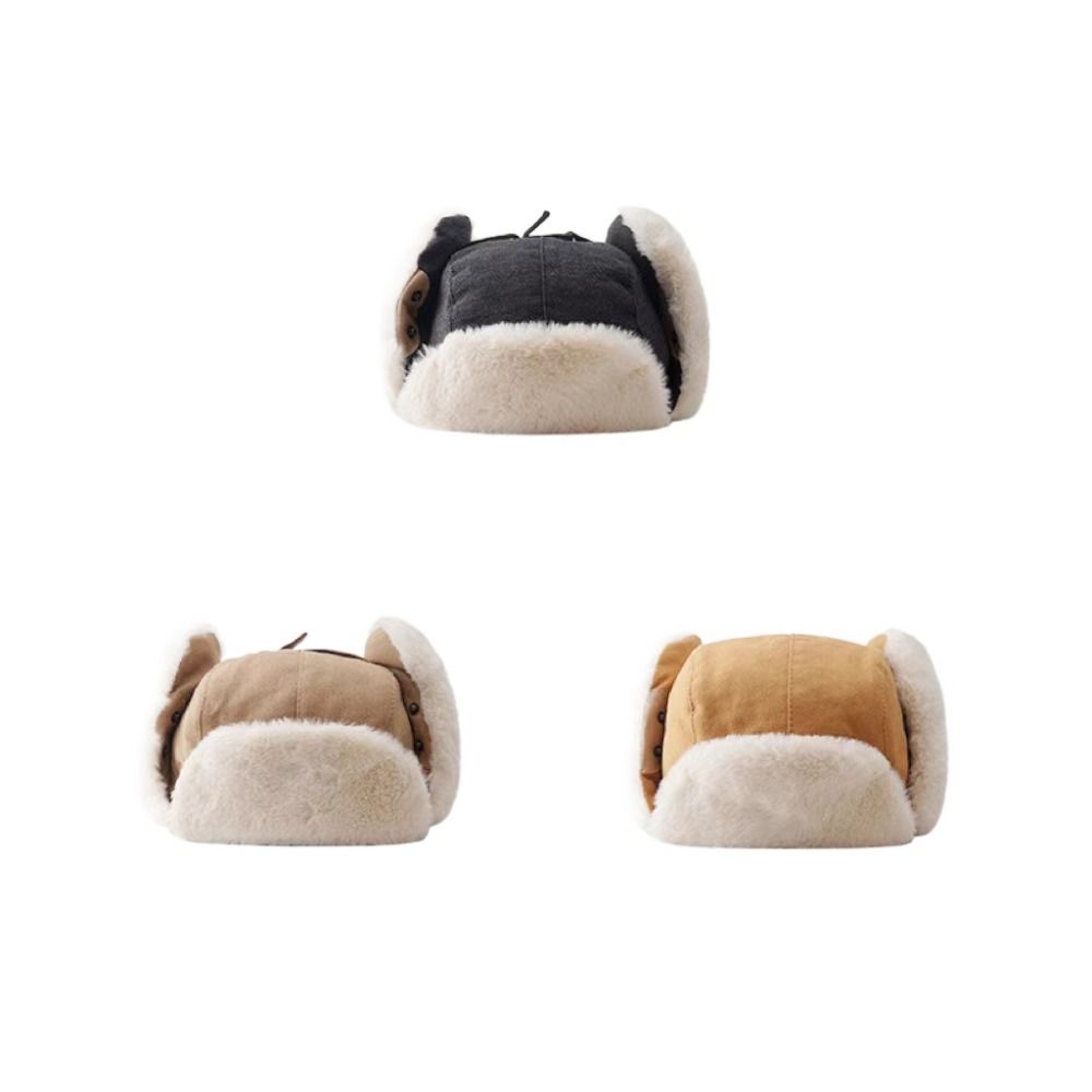 Ветрозащитная шапка с защитой ушей однотонная женская плюшевая шапка милая зимняя шапка-пилот для улицы