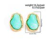 Salircon 8 Colors Classic Irregular Inlaid Resin Stud Earrings Women Vintage Geometry Acrylic Piercing Earrings Fashion Jewelry