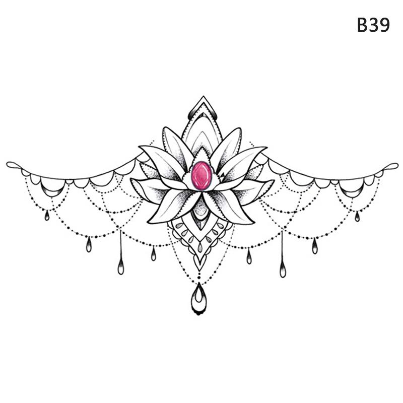 Водостойкая временная поддельная грудь, боди-арт, татуировка, ювелирные изделия, кружевная наклейка на талию, искусство