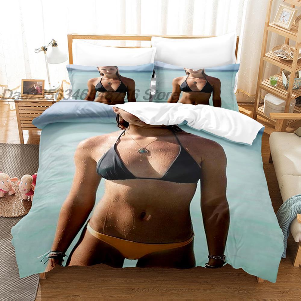 Коллекция постельного белья Bikini Gilr Односпальная, Полуторная, Двуспальная, Евро, King Size Коллекции одеял для спальни взрослых Каваий, Сексуальная, Большая грудь Camas
