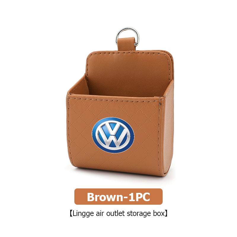 WET1 Leather Car Seat Door Storage Box Phone Sunglasses Holder For Volkswagen VW Golf 4 5 6 7 Polo Jetta Sagitar Magotan Passat B5 B6
