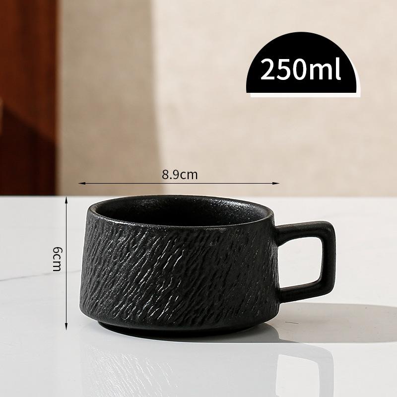 Ретро Каменная Кофейная Чашка Ощущение Простой Керамической Чашки Латте Латте Цветочная Чашка Капучино Мокка Чашка Блюдце