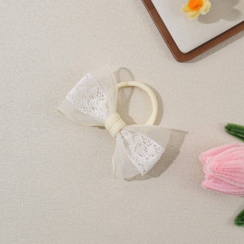 Soft Baby Nylon Headband Lace Bow Ponytail Hair Tie Bowknot Hair Bands For Baby Girls Children