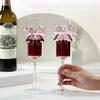 Бокалы для вина Бокалы для шампанского с 3D розовой бабочкой Декор Имитация хрустального стекла Свадебная вечеринка Юбилей Бокалы для вина