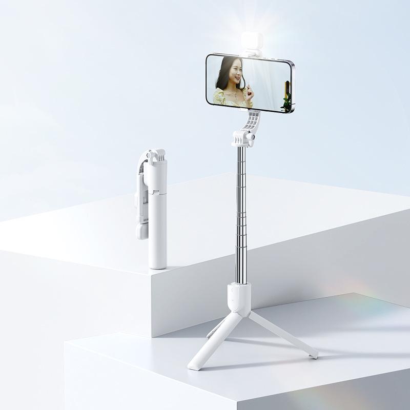 Bluetooth Selfie Stick with Remote, Tripod, Retractable Design & Fill Light for Mobile Streaming