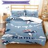 3pcs Custom Name Cute airplane Bedding Set Duvet Cover Closure Includes 1 Duvet Cover & 2 Pillowcases, Soft and Comfortable for All Seasons.
