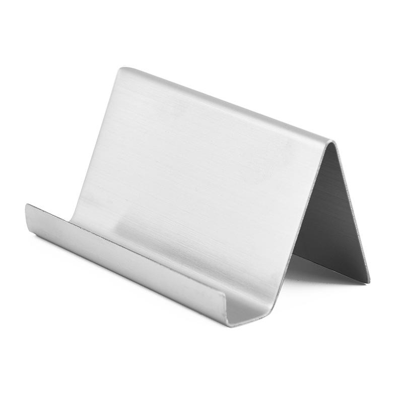 Stainless Steel Business Card Holder Name Tag Rack Desktop Table Organizer Mobile Phone Holder Office Accessories